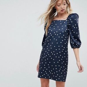 ASOS Square Neck Polka Dot Mini Dress